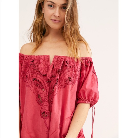 Free People Off Shoulder Embroidered Mini Dress - Picture 3 of 3
